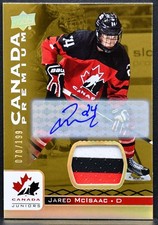 2017-18 UD Juniors Premium Materials Autographs Jared McIsaac Team Canada /199