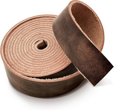 Genuine Full Grain Leather Strip, 1 Inch Wide x 79 Inches Long, 2.2mm Thick O...