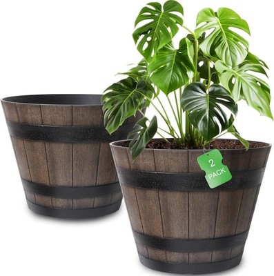 WEICHENGXING Large Plant Pots, 20 Inch 2 Pack Plastic 20 Inch, 2 Pack,  Brown | eBay