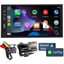 Double Din Car Stereo with Dash Cam | 7INCH Touchscreen Car Radio Receivers S...