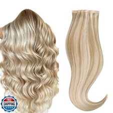 HOTBANANA Tape in Hair Extensions - 16 Inch 20pcs 50g Dirty Blonde Mixed Blea