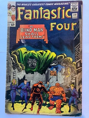 Fantastic Four #39! Marvel! Silver Age! 1965 Classic Daredevil Dr Doom GD/VG