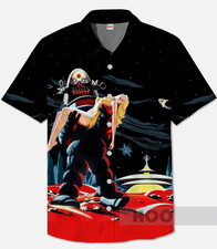 Dark Sci-Fi First-Generation Mechanical Robot And Blonde Beauty Printing Short S