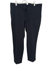 Uniqlo Men Smart Ankle Pants Elastic Waistband Slim Tapered Cut, Navy Blue, L