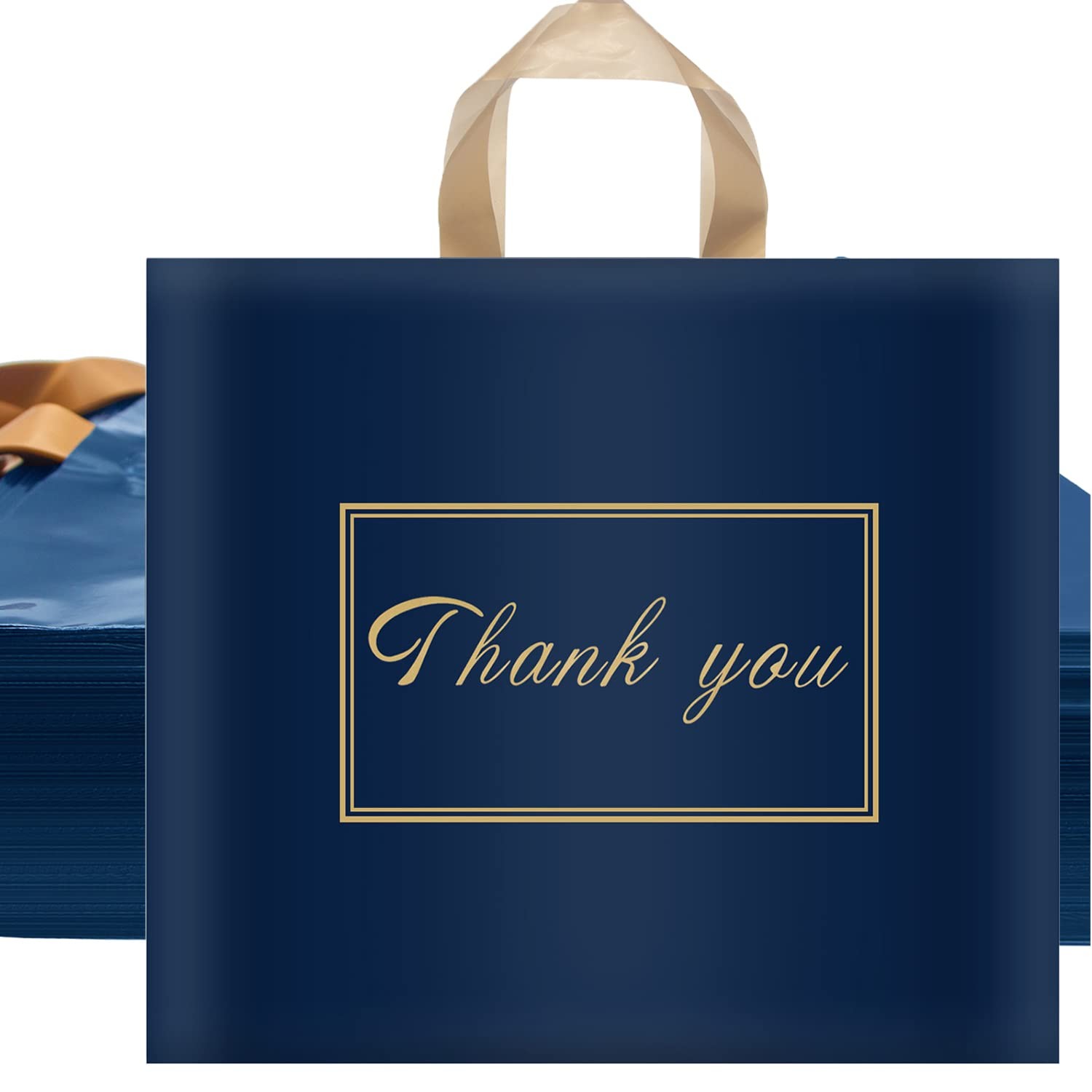 60 Pack Thank You Plastic Bags for Small Business Retail Store 15x12 Inch Pla...