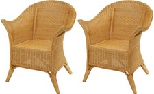 Set/2 Extra breiter Rattansessel Rattanstuhl Lounge-Sessel Korbsessel Honig
