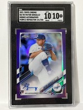 Victor Gonzalez 2021 Topps Chrome Rookie Auto Purple Refractor Numbered /250
