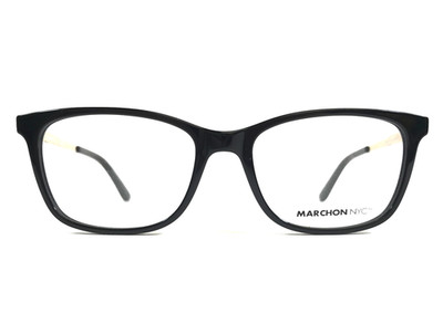 Marchon NYC Eyeglasses Frames M-5009 001 Black Gold Square Full Rim 53-17-140