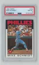 1986 TOPPS MIKE SCHMIDT PSA 8 PHILADELPHIA PHILLIES #200