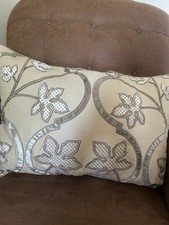 Pair Cushions In Colefax & Fowler Delano, Weymss Rope Trim Plain Linen Backs