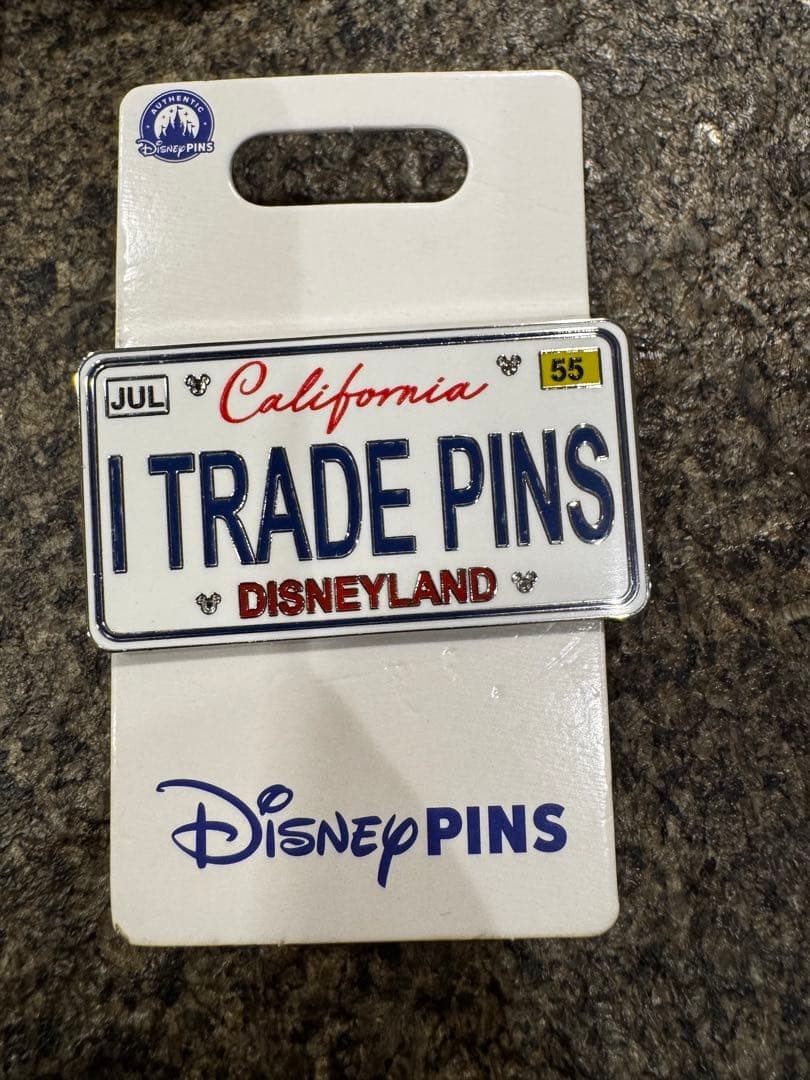 Disney California I Trade Pins Badge White Navy Red
