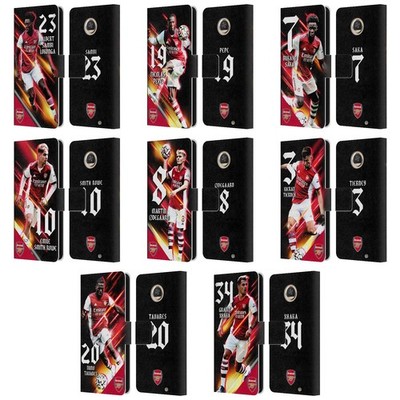 OFFICIAL ARSENAL FC 2021/22 FIRST TEAM LEATHER BOOK CASE FOR MOTOROLA PHONES 2