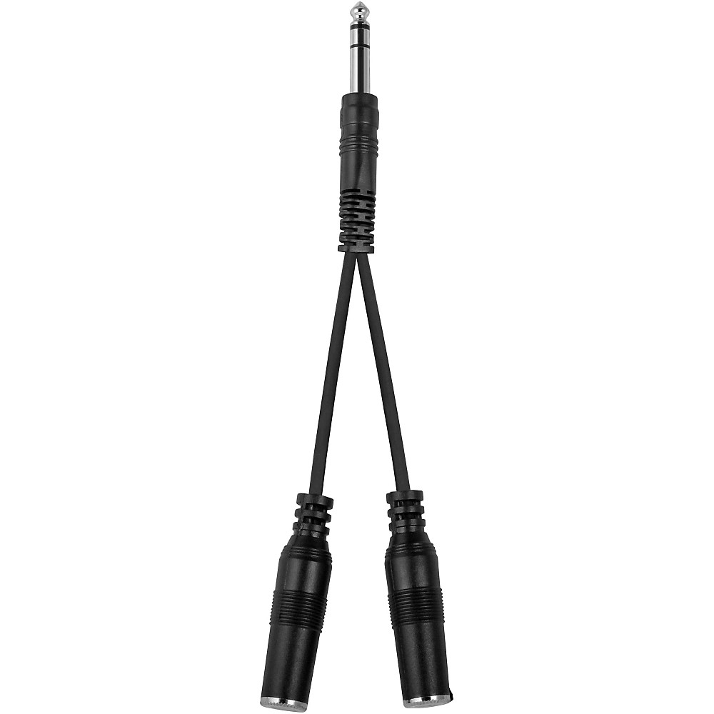 Livewire Essential Headphone Splitter 1/4'' TRS to 1/4'' TRS Female Black 6 in.