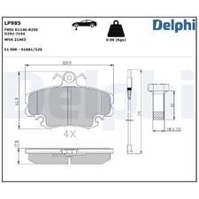 Satz Bremsbeläge Bremsklötze vorne für Dacia Logan LS FS MCV KS US | 24059824