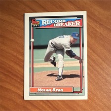 Topps 1992 Record Breaker Nolan Ryan #4 Texas Rangers Baseball Card