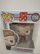 FUNKO POP! JAWS 50TH ANNIVERSARY MATT HOOPER FIGURE #1756 BOXED VGC