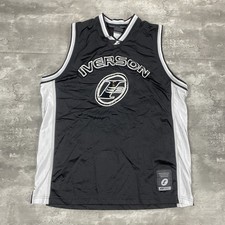 vintage 2000s I3 ALLEN IVERSON REEBOK jersey L black white gray y2k basketball