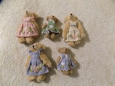 5 Vintage German G Wurm KG Bears Traditional Clothing   Plush Germany