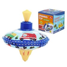 Retro Spinning Top Tin Toy for Kids   Fun Vehicle Classic Toys - Toddler