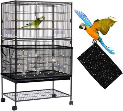Daoeny Einstellbarer Vogel-Käfig, Abdeckung, Extra Groß, Papageien Kordelzug