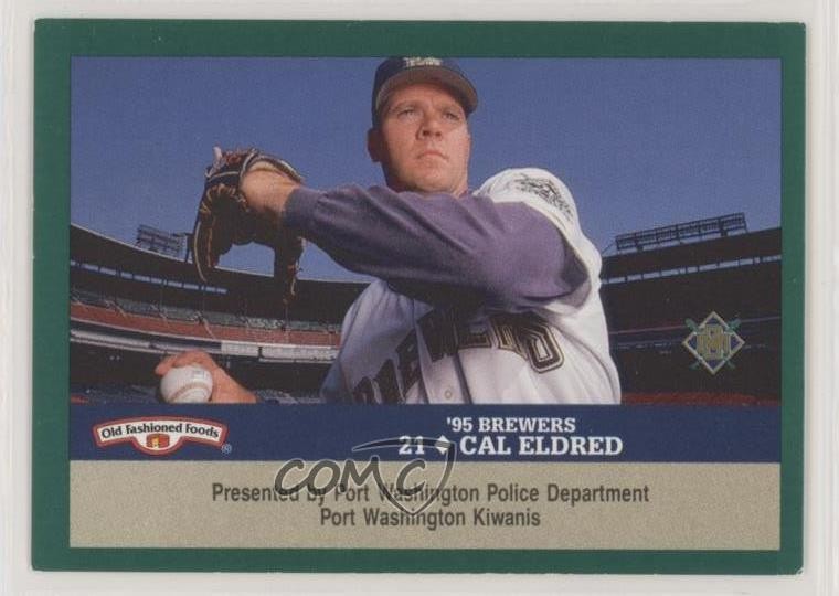 1995 Milwaukee Brewers Police Port Washington Police Cal Eldred #21 2h4