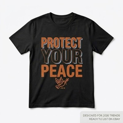 Protect Your Peace T-Shirt Inspirational Mental Health Dove Graphic Tee Retro 20