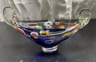 Vintage Murano Glass Gondola Millefiori Ashtray Dish Colorful Pattern Italy
