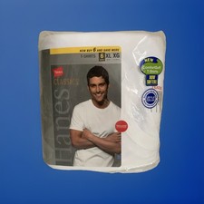 Hanes Classic T-Shirts Comfort Soft Tagless White 6 Pack XL