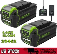 8/10Ah For Greenworks 40V G-MAX Lithium Battery/Charger 29472 29462 29252 20202