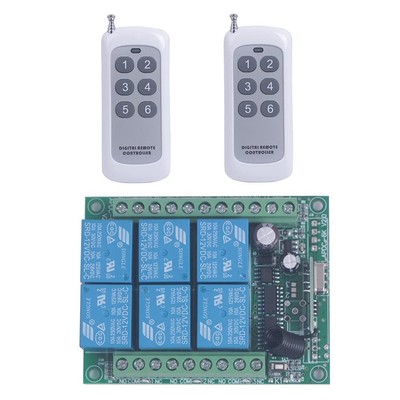 433mhz 12v 24v Dc 6 Channel Wireless Remote Control Relay Switch 24v/12v Remote 