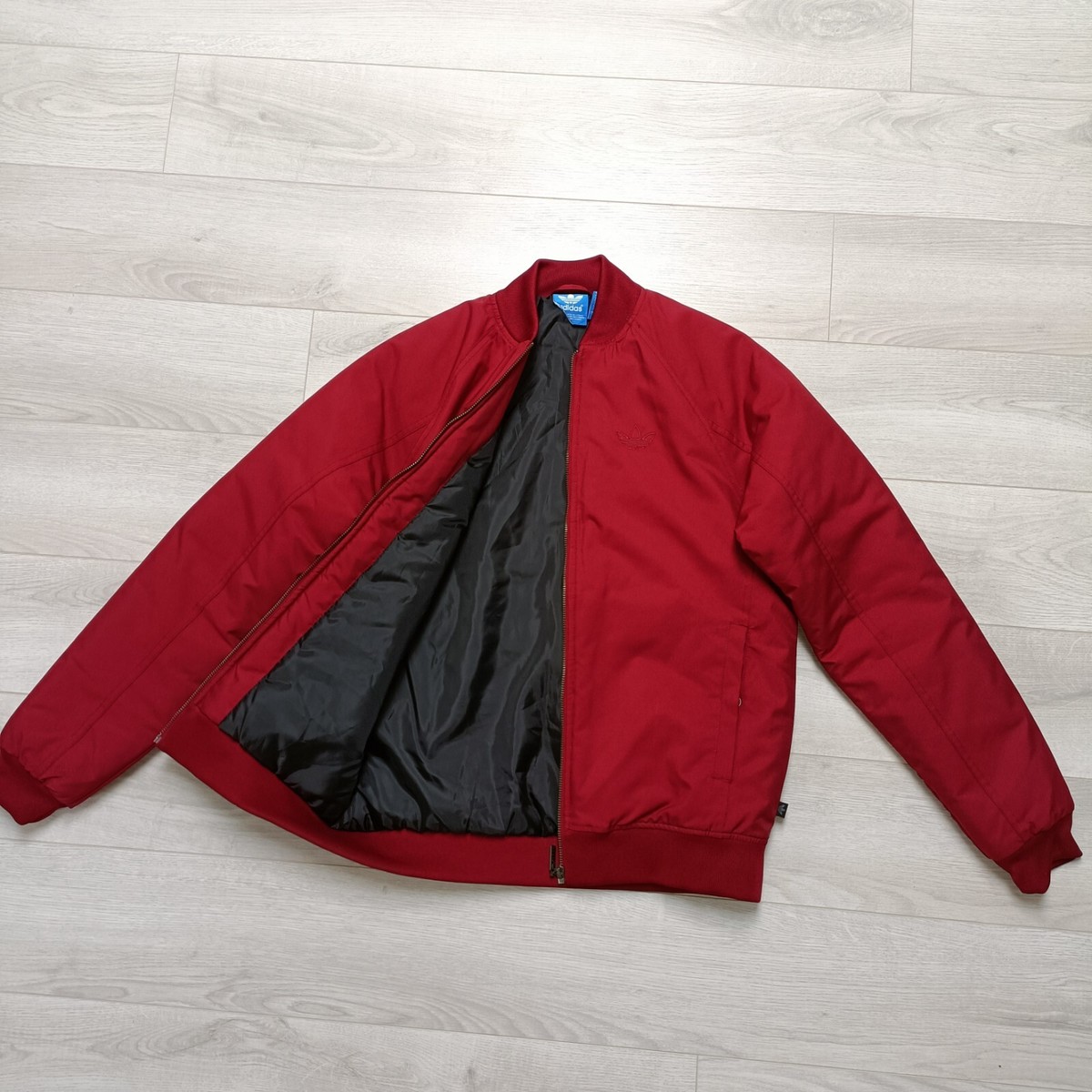 ADIDAS ORIGINALS Men's Burgundy Full Zip Varsity Jacket size S