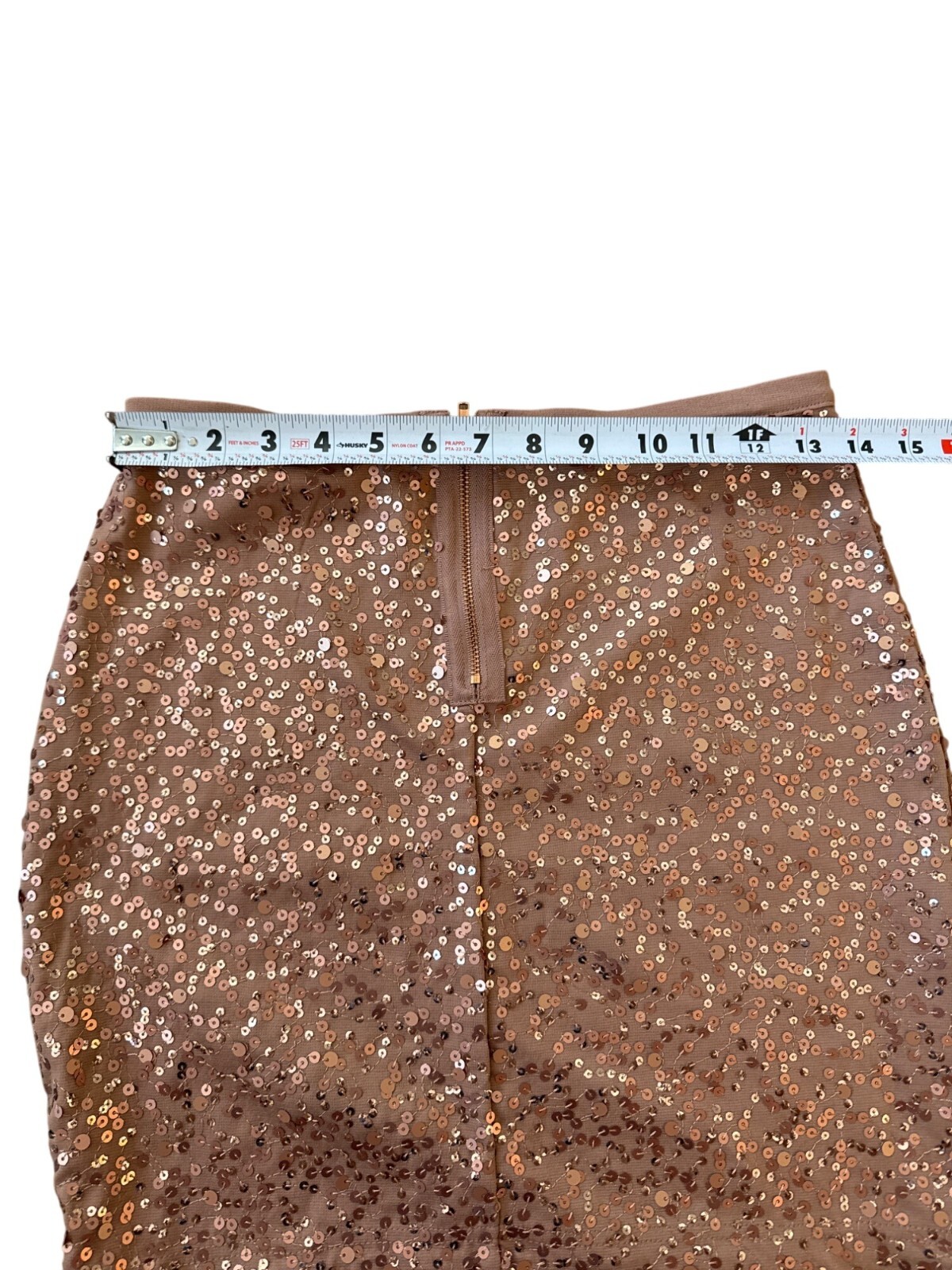 H&M Womens Sequin Mini Skirt Rose Gold Size S Party Wear thumbnail 5