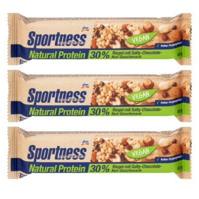 Sportness Proteinriegel 30% Natural Protein, Salty Chocolate Nut Geschm, 10x40 g