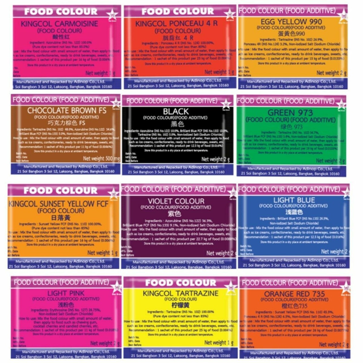 Liquid Food Coloring Color Chart Pin Page