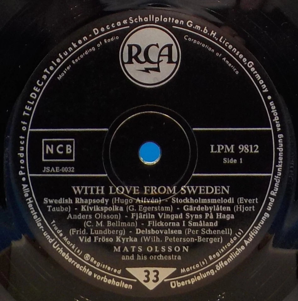 Mats Olsson Orchestra LP With Love From Sweden BX4C - Image 3 of 3