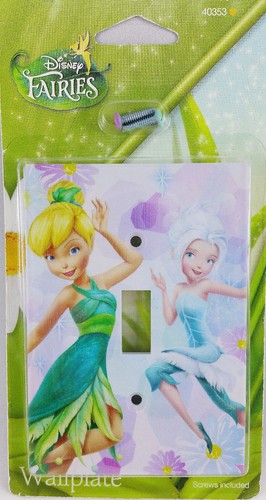 Girls Disney Fairies Tinkerbell Light Switch Plate Wall Plate Single Toggle New - Picture 2 of 3