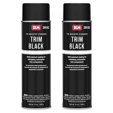 SEM Products 39143 Trim Black Aerosol Spray Can 15 oz. Auto Body Paint (2 Cans)