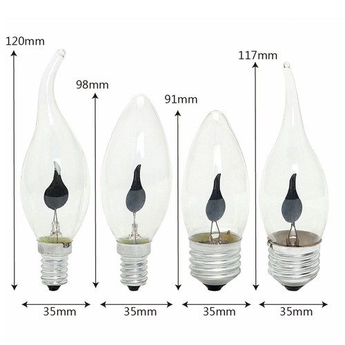 5x LED Bulb Candle Light Flame Effect Lamp E14 E27 3W 220V Home Decor Lighting - Picture 2 of 23