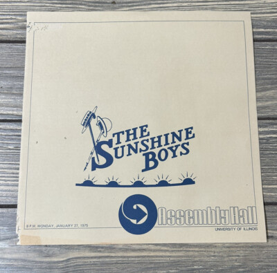 Vintage January 1975 The Sunshine Brothers Assembly Hall Program Souvenir