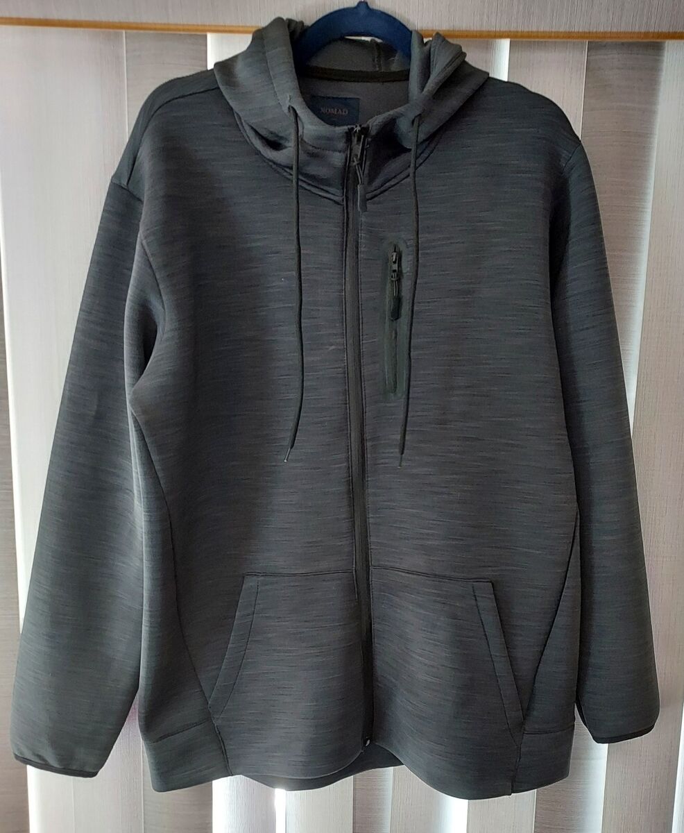 Men's NOMAD Zip Hoodie RN# 149158 Black Text Sandwich Hoodie Men's NOMAD Zip Hoodie RN# 149158 Black Text Sandwich Hoodie