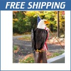 Lifelike Bald Eagle Metal Sculpture - Art Deco Garden & Living Room Accent
