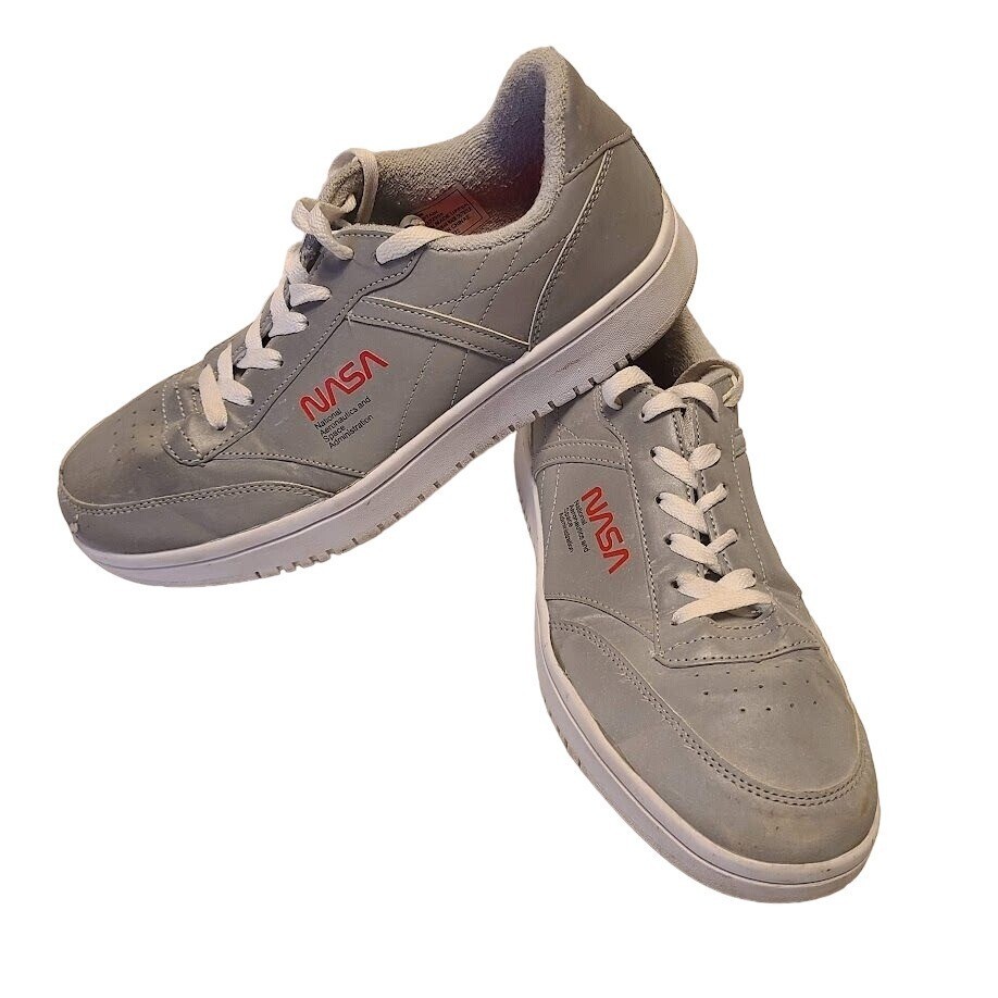 NASA Captain Shoes Retro Reflective Silver Gray White Size M