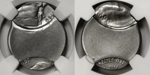 1960 NGC MS64 Double Struck With Reverse Mirror Brockage Nickel Mint Error Wow