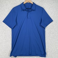 Lululemon Polo Shirt Mens Small Blue Stretch Performance Preppy Golf Snap