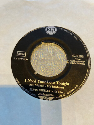 Vinyl Single von -  Elvis Presley  --  I Need your Love Tonight