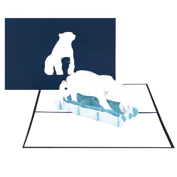 "Pop Up Karte \"EisbäRen“ 3D Geburtstagskarte, Muttertagskarte & GlüCkwunschkarte"-image