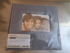 Photo Album Gray Fabric Book Bound Holds 200 Photos 9.5" x 8.6" x 2" New 