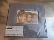 Photo Album Gray Fabric Book Bound Holds 200 Photos! 9.5" x 8.6" x 2" New!