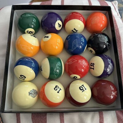Harley Davidson B&S Flames Billiard Balls Pool Table Eagle Shield