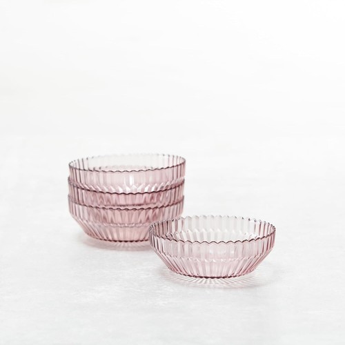 Fortessa Archie Glass 12 Piece Dinnerware Set Service for 4 Pink Translucent NEW - Picture 4 of 4